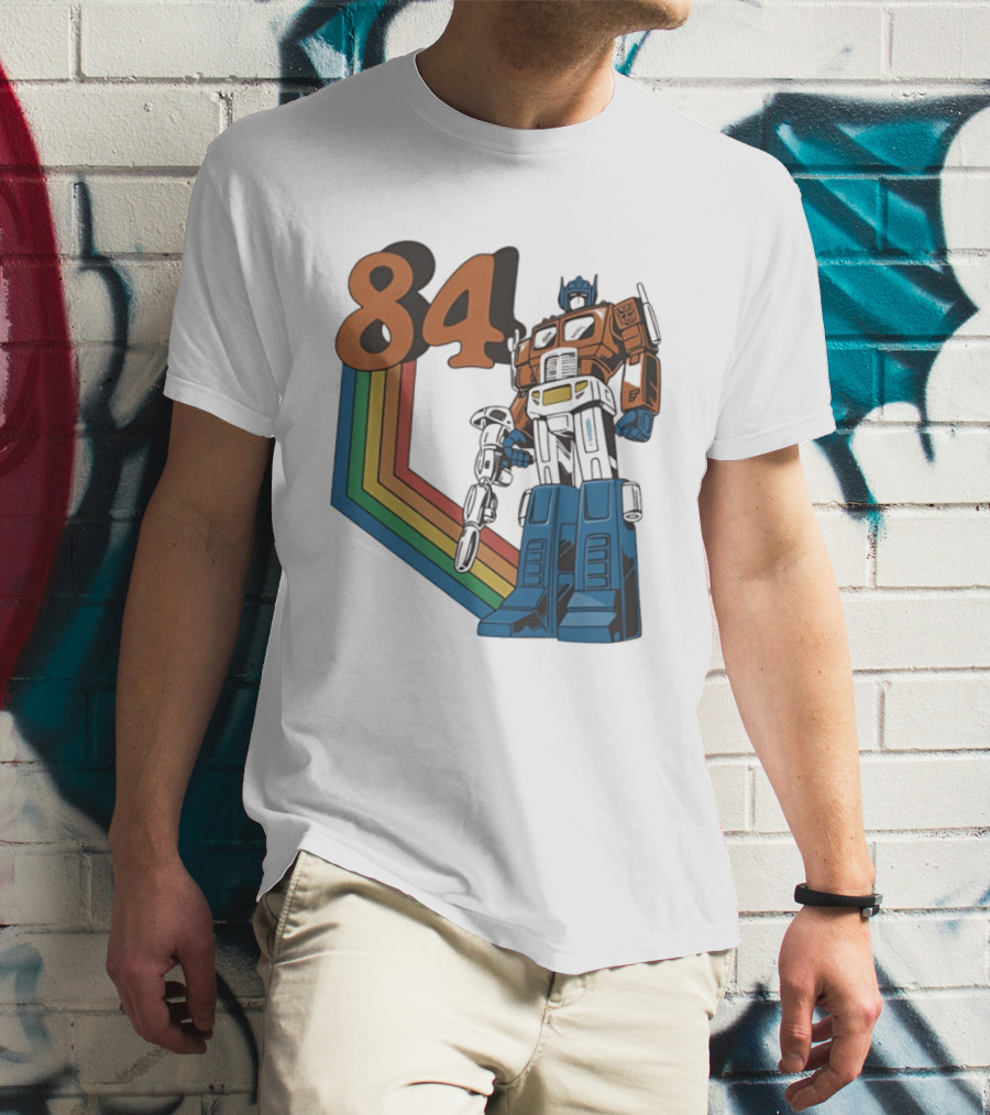 Optimus Prime 84 Retro Transformers Rainbow T-Shirt