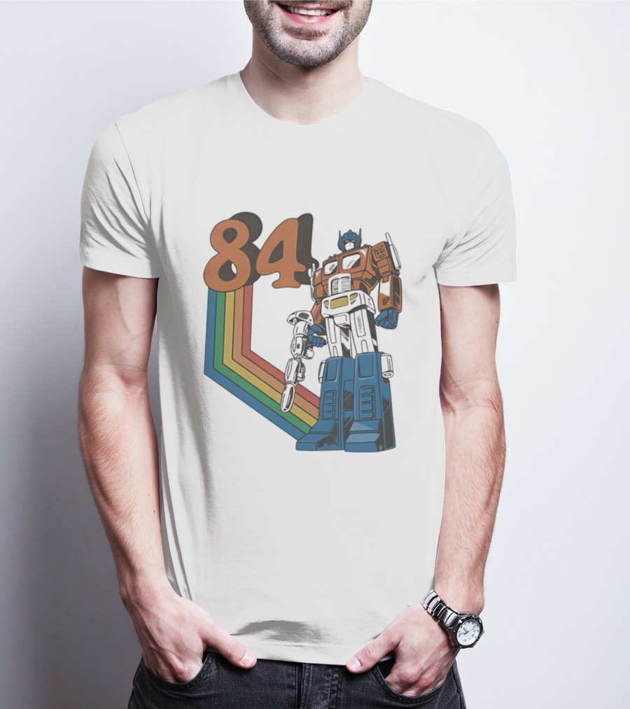 Optimus Prime 84 Retro Transformers Rainbow T-Shirt