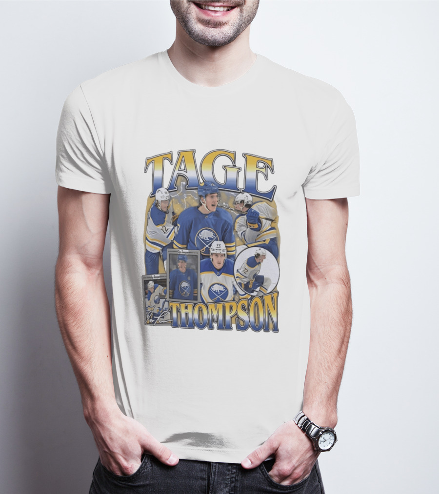 Tage Thompson 72 Buffalo Sabres Ice Hockey Player Action Collage T-Shirt