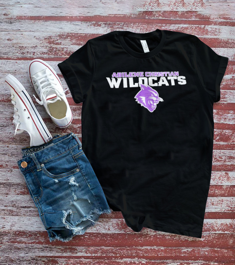 Abilene Christian Wildcats Purple Wildcat Head T-Shirt