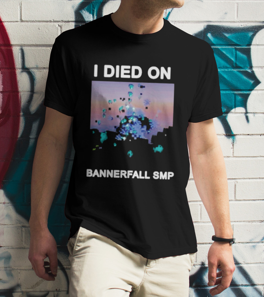 I Died On Bannerfall SMP Colorful Abstract Pixel Explosion T-Shirt
