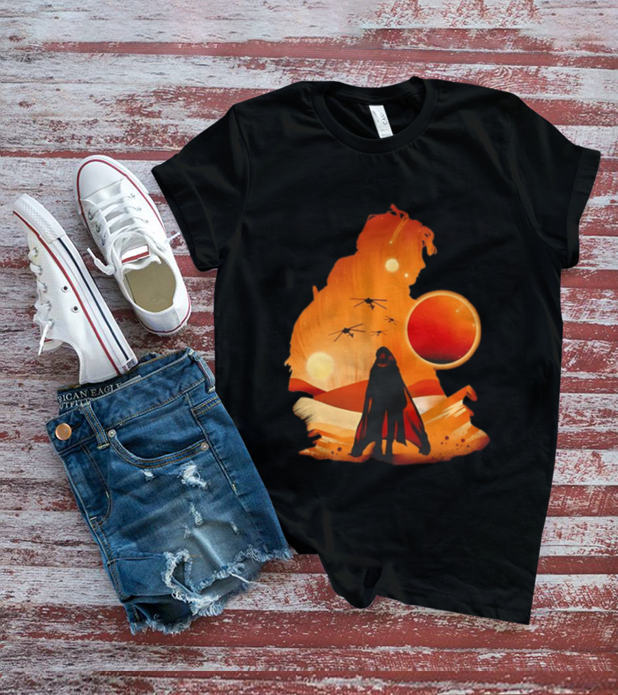 Dune The Final Sand Battle Epic Desert Scene With Hero And Sun T-Shirt