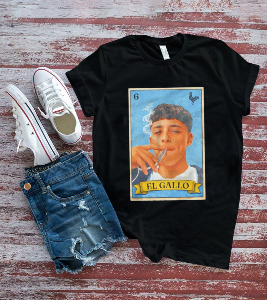El Gallo Smoking Card 6 Rooster T-Shirt