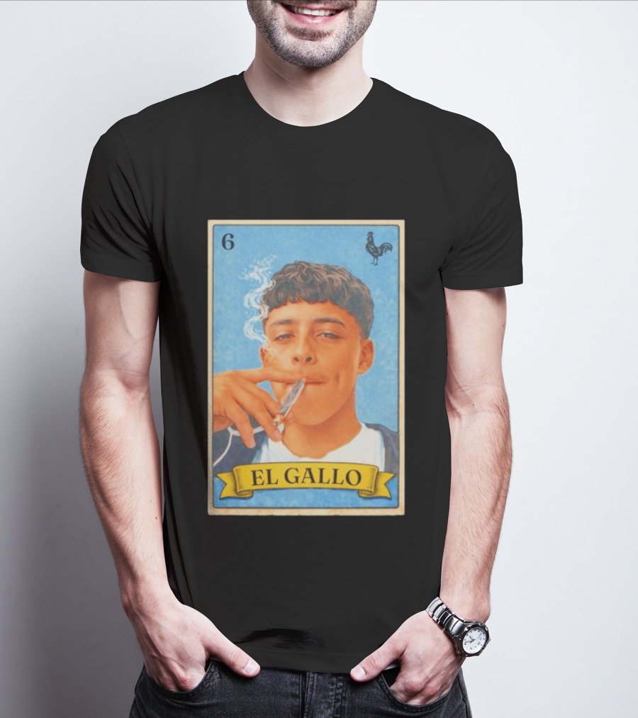 El Gallo Smoking Card 6 Rooster T-Shirt