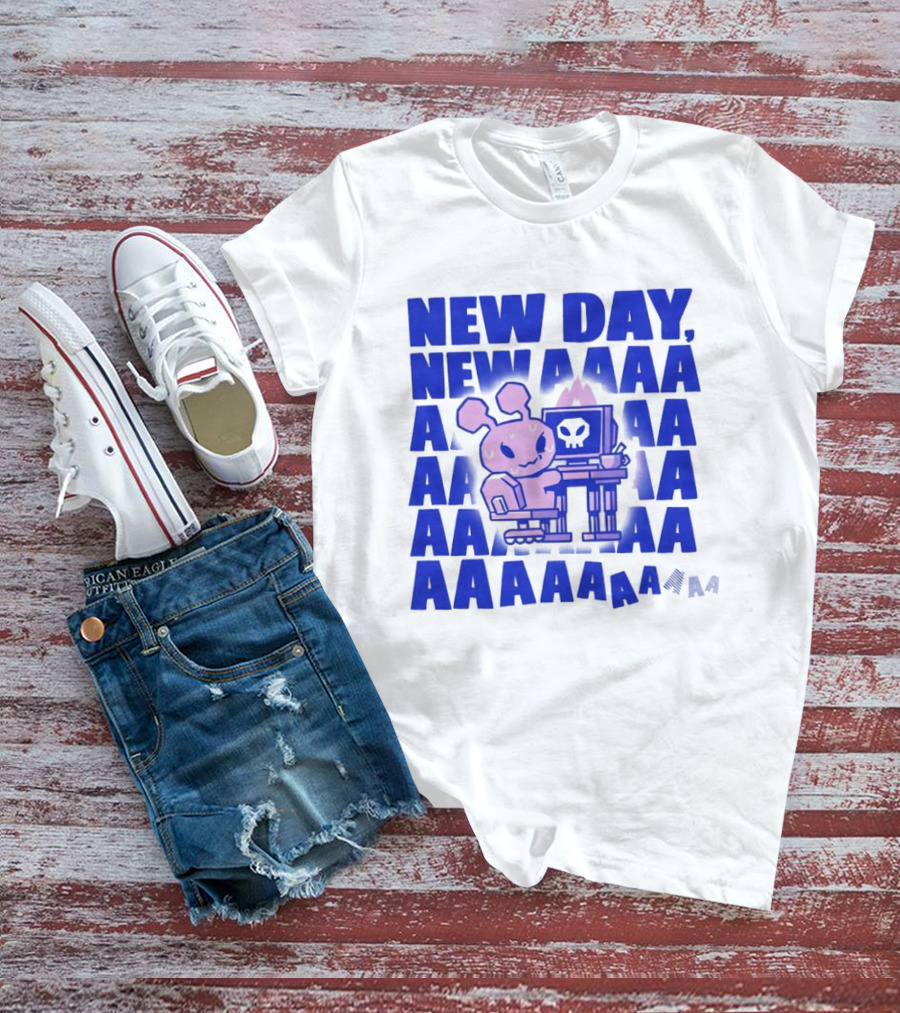 New Day New AAAAA Bunny Computer Screen T-Shirt