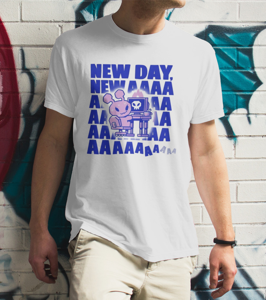New Day New AAAAA Bunny Computer Screen T-Shirt