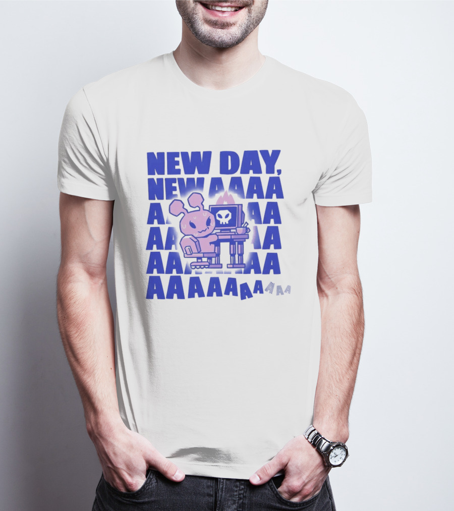 New Day New AAAAA Bunny Computer Screen T-Shirt