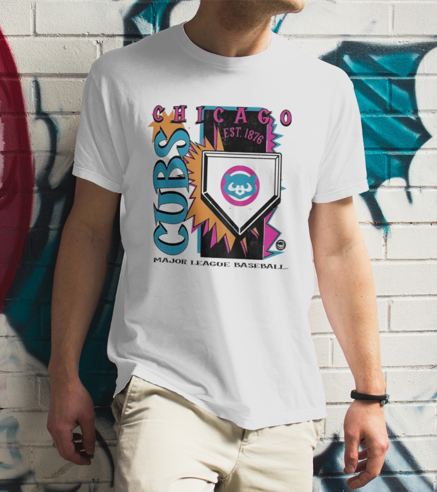Chicago Cubs Major League Baseball Cooperstown Neon Field Est 1876 T-Shirt