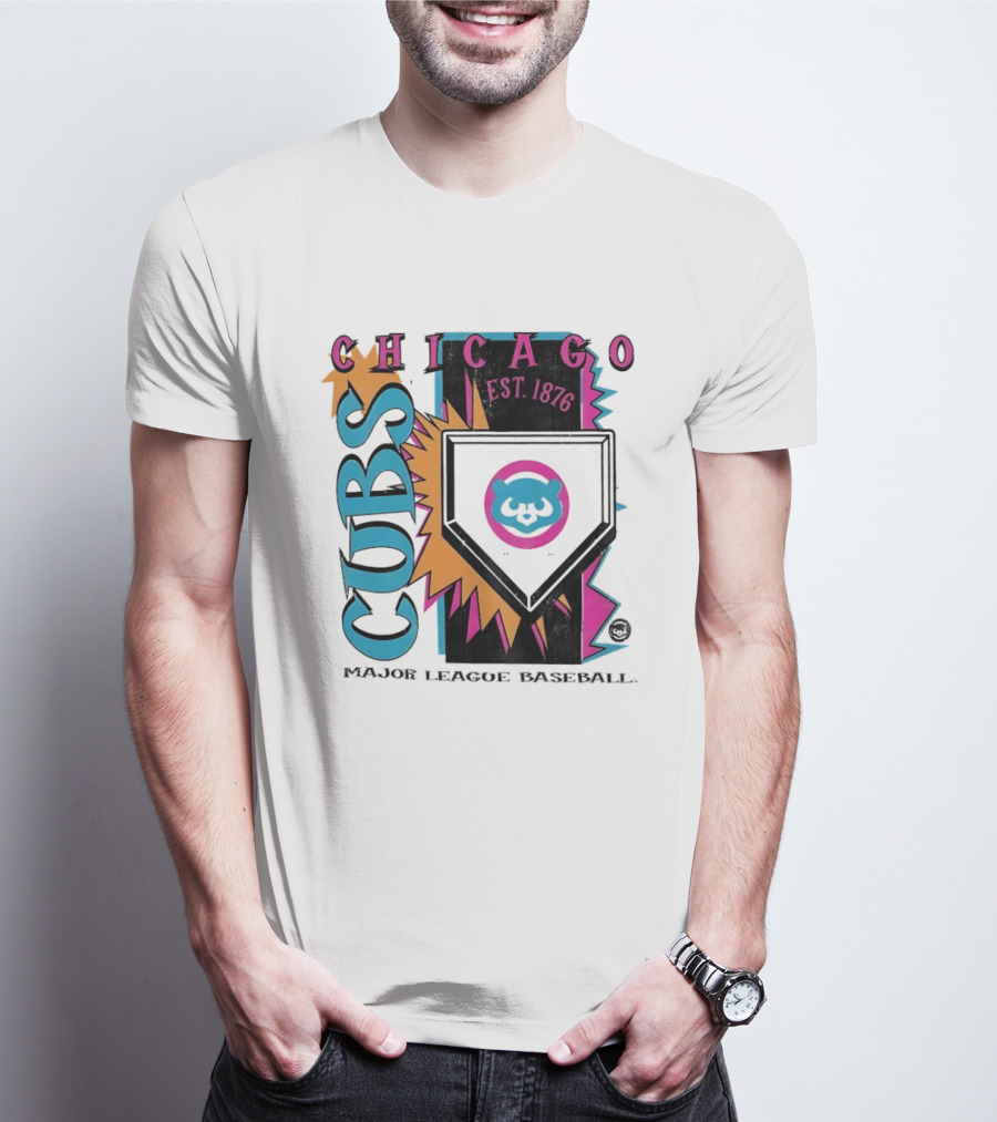 Chicago Cubs Major League Baseball Cooperstown Neon Field Est 1876 T-Shirt