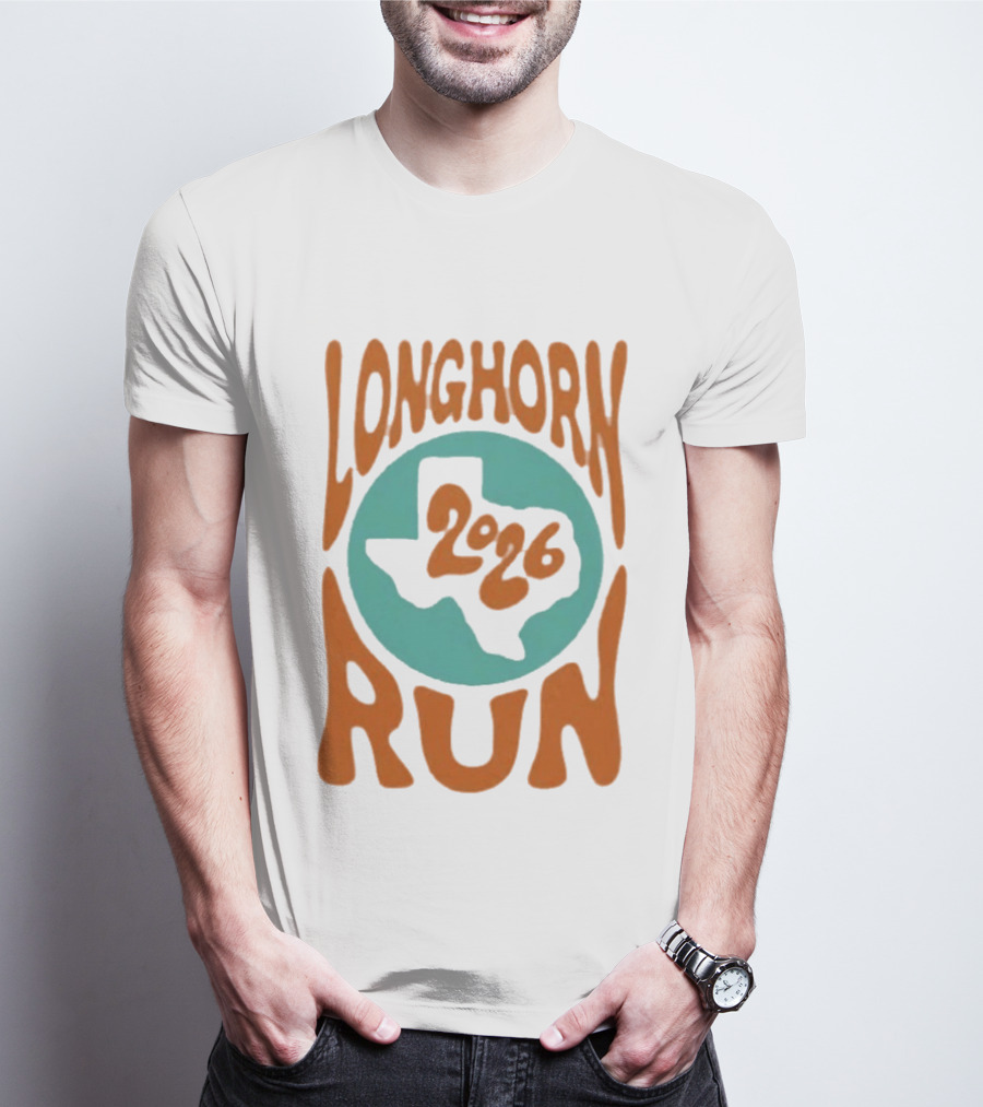 Texas Longhorn Run 2026 Event Logo With State T-Shirt