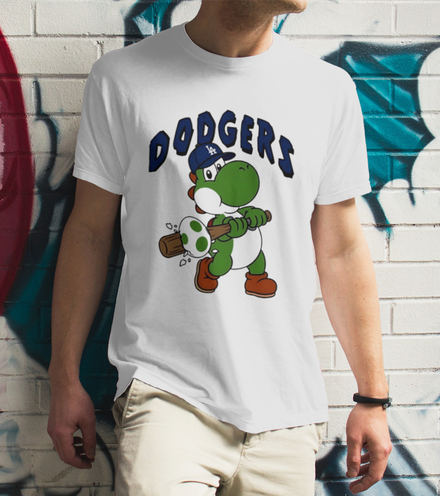 Los Angeles Dodgers Yoshi Baseball Batting Egg T-Shirt