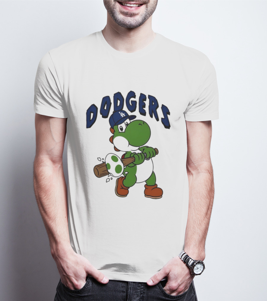 Los Angeles Dodgers Yoshi Baseball Batting Egg T-Shirt