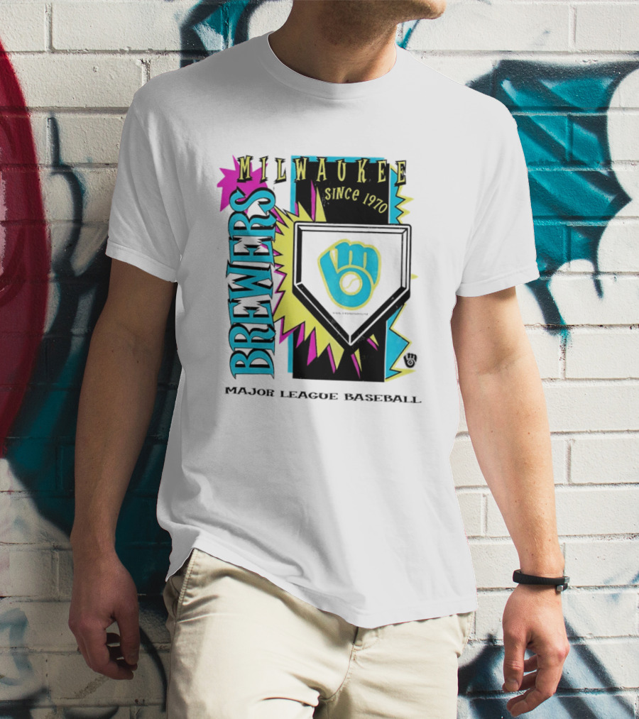 Milwaukee Brewers Major League Baseball Cooperstown Neon Since 1970 T-Shirt