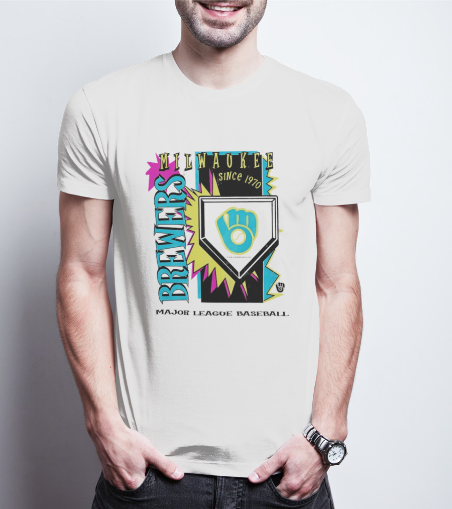 Milwaukee Brewers Major League Baseball Cooperstown Neon Since 1970 T-Shirt