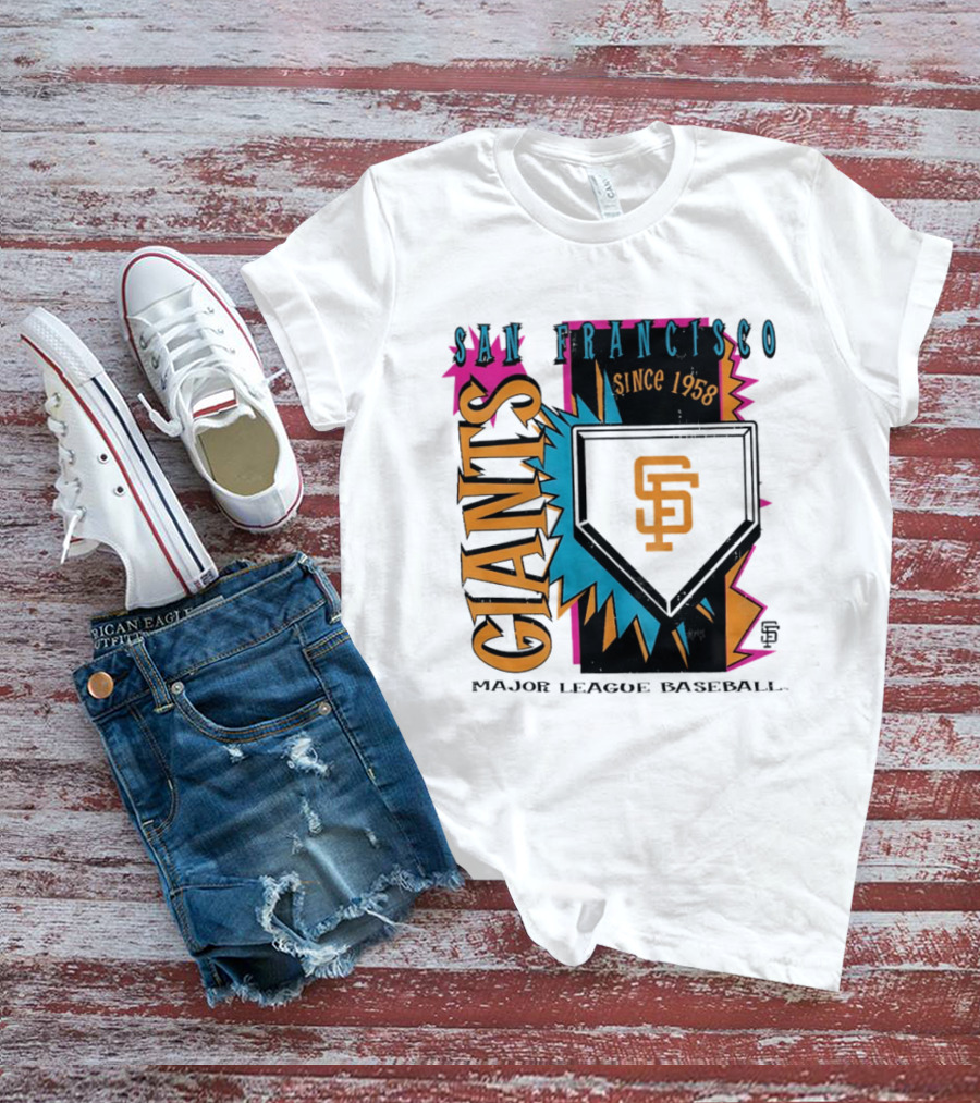 San Francisco Giants Major League Baseball Since 1958 Neon Cooperstown Field Shock T-Shirt