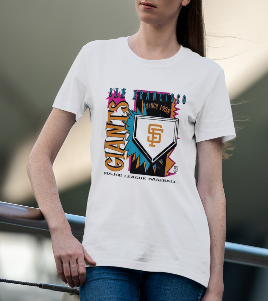 San Francisco Giants Major League Baseball Since 1958 Neon Cooperstown Field Shock T-Shirt