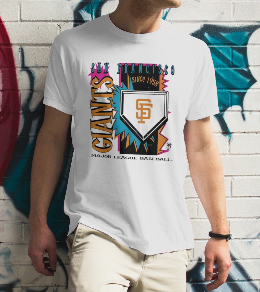 San Francisco Giants Major League Baseball Since 1958 Neon Cooperstown Field Shock T-Shirt