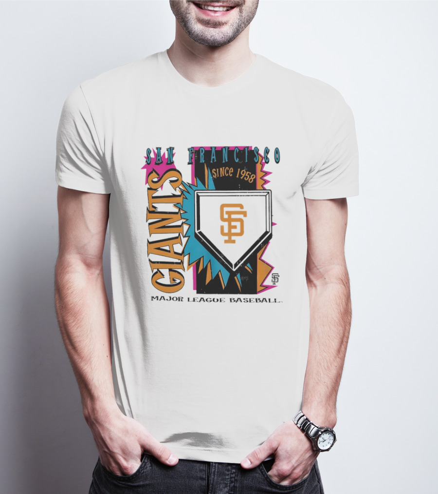 San Francisco Giants Major League Baseball Since 1958 Neon Cooperstown Field Shock T-Shirt
