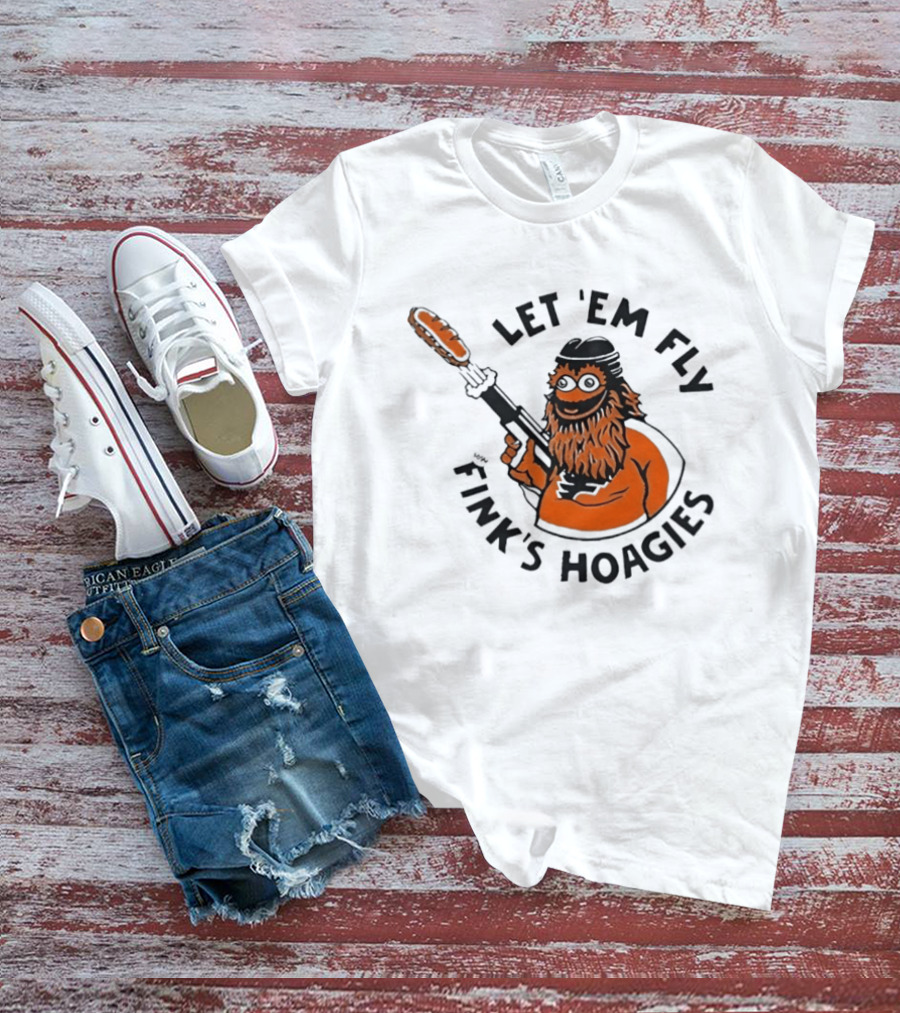 Gritty Flyers Let 'Em Fly Fink's Hoagies Philadelphia Hockey T-Shirt