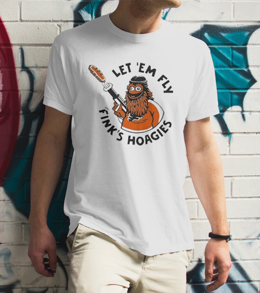 Gritty Flyers Let 'Em Fly Fink's Hoagies Philadelphia Hockey T-Shirt