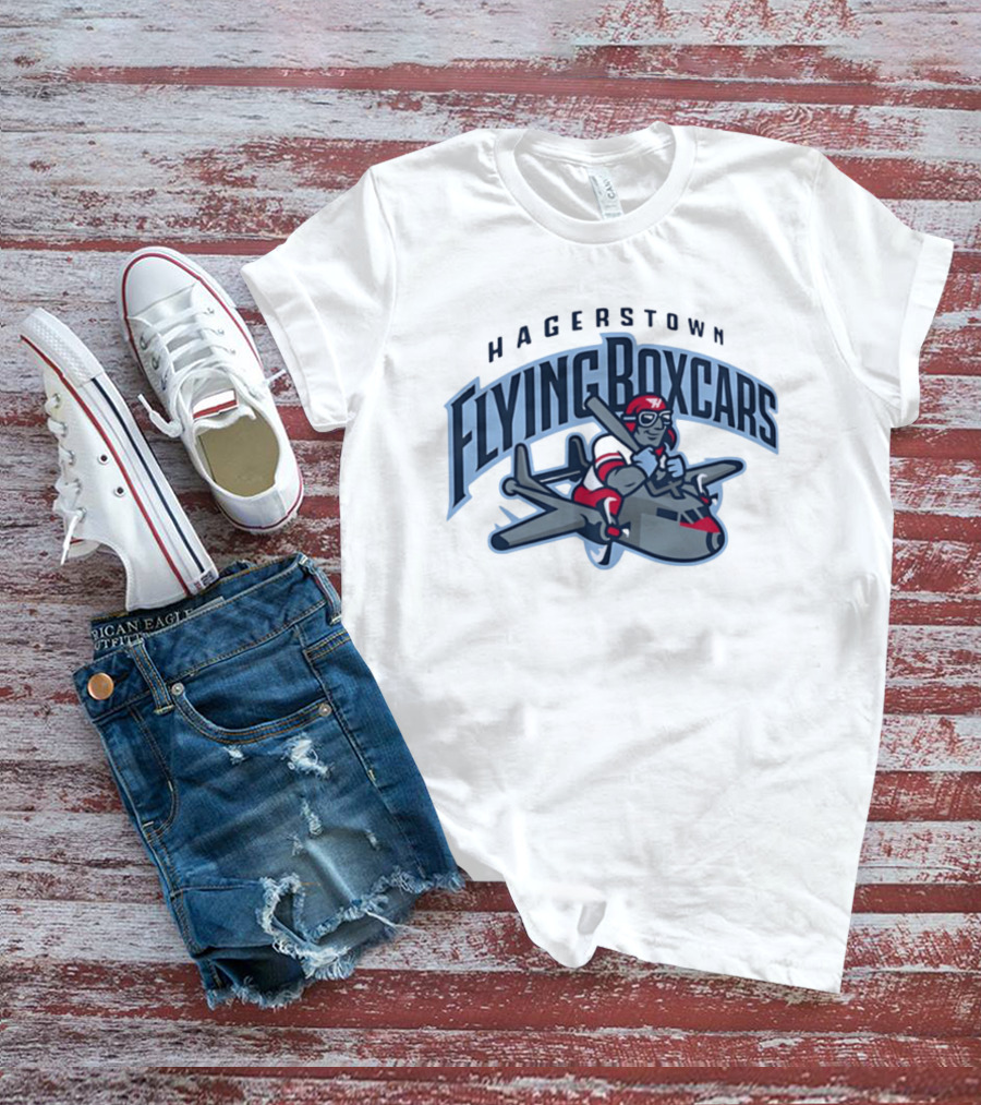 Hagerstown Flying Boxcars Pilot Mascot Airplane Team T-Shirt