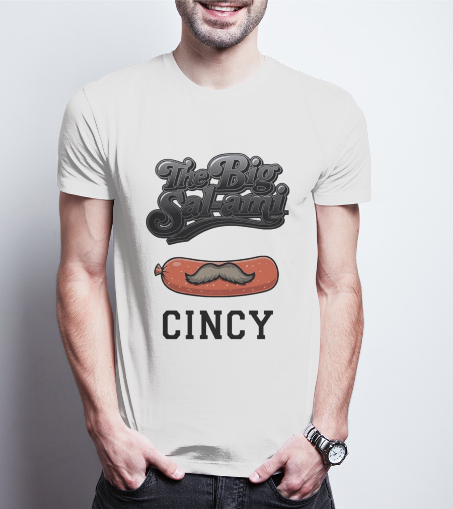 The Big Salami Cincy Mustache T-Shirt