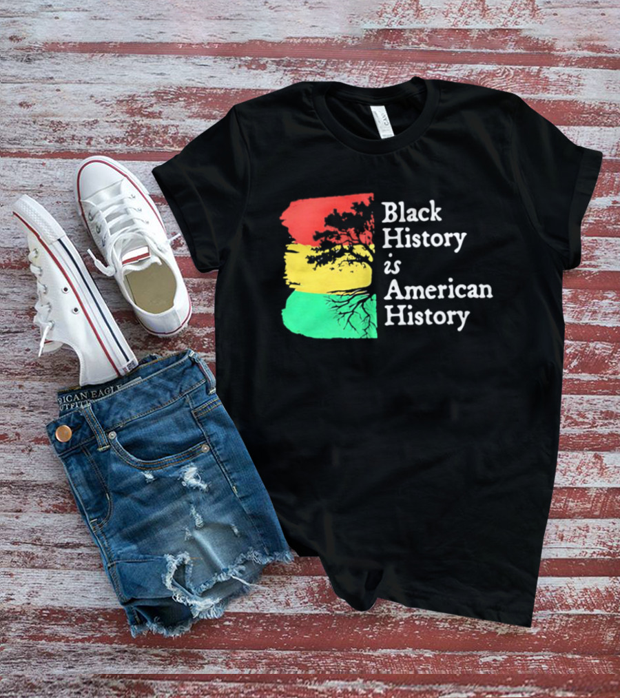 Black History Is American History Ghana Flag T-Shirt