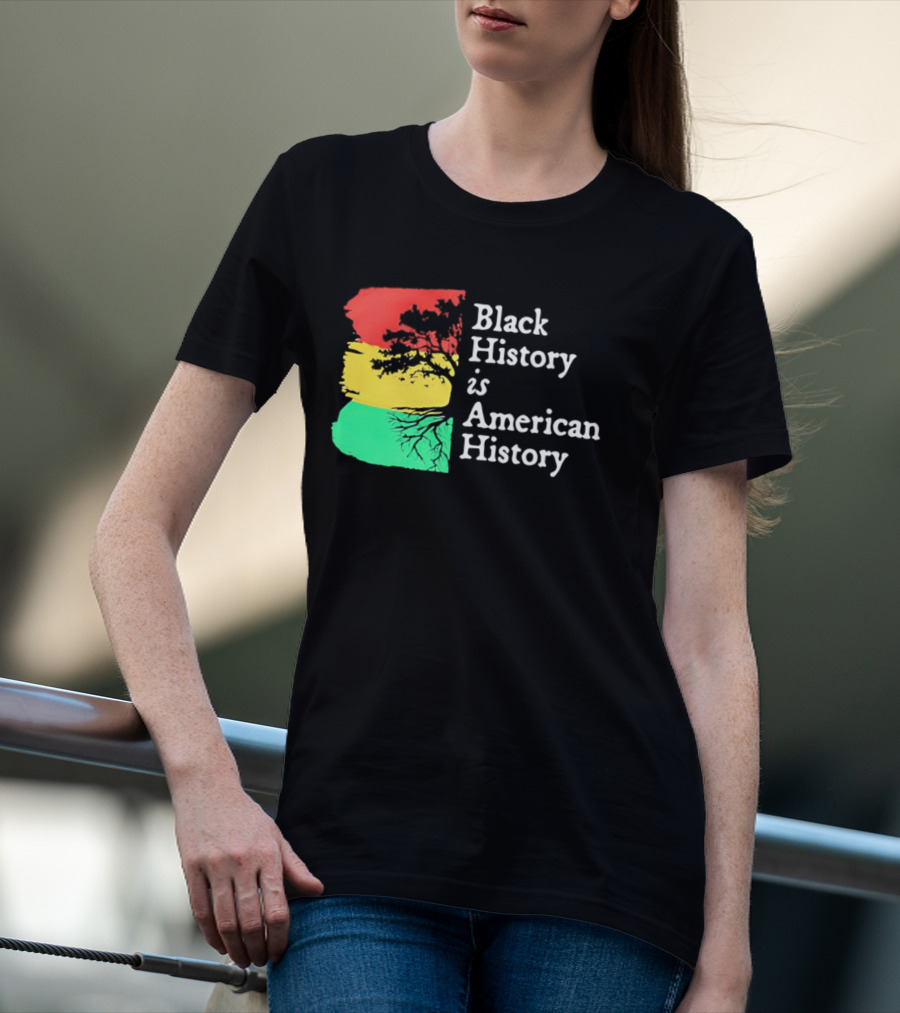 Black History Is American History Ghana Flag T-Shirt