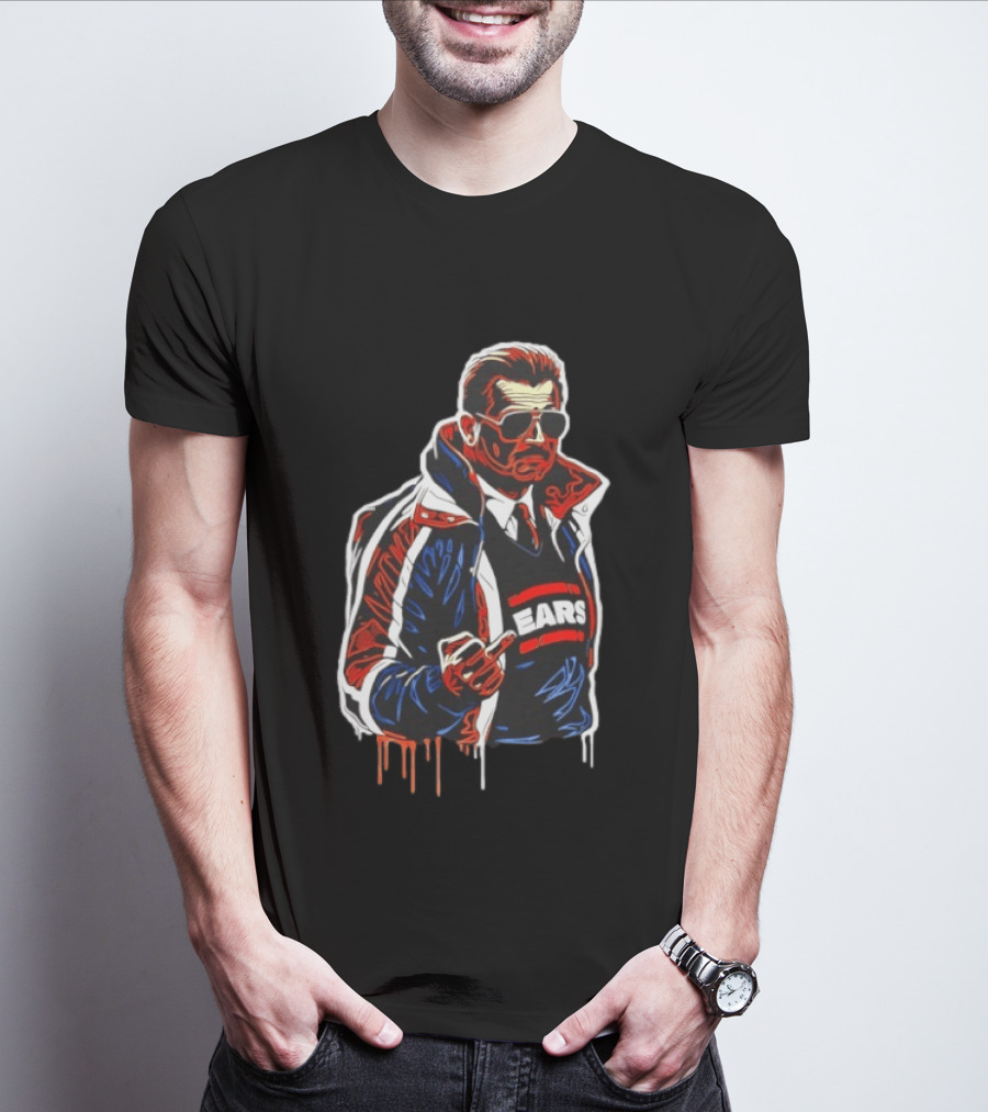 Mike Ditka Chicago Bears Coach Middle Finger Ears T-Shirt