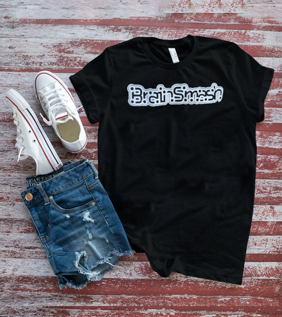 Brain Smash Text With Circuit Inspired Dots And Lines T-Shirt