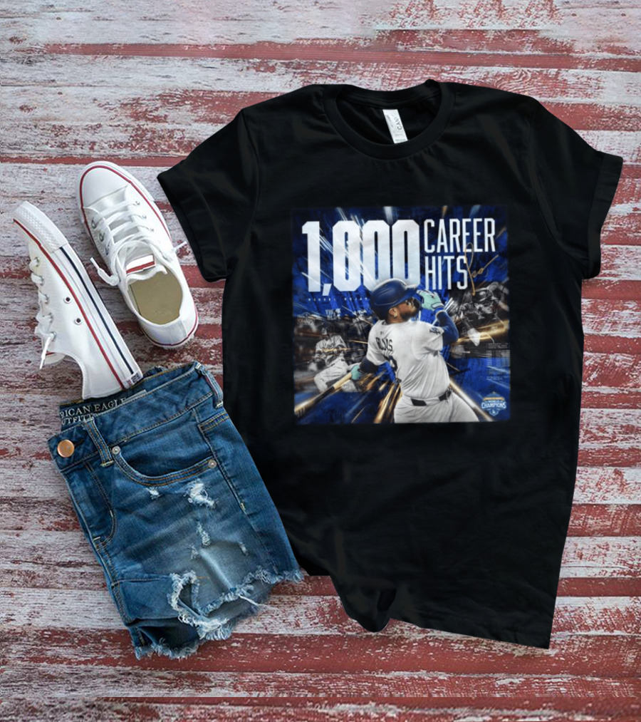 1000 Career Hits Dodgers MLB Champions Celebrating Milestone T-Shirt