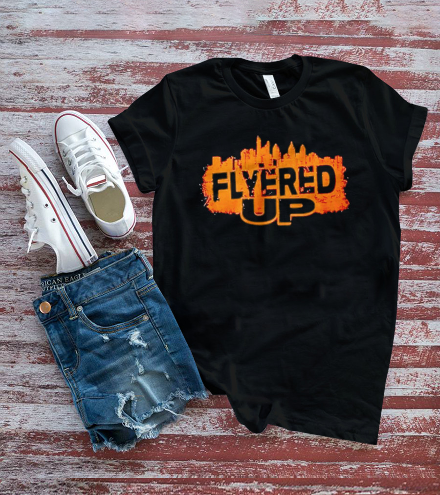 Philadelphia Flyers Flyered Up Skyline Orange Cityscape T-Shirt
