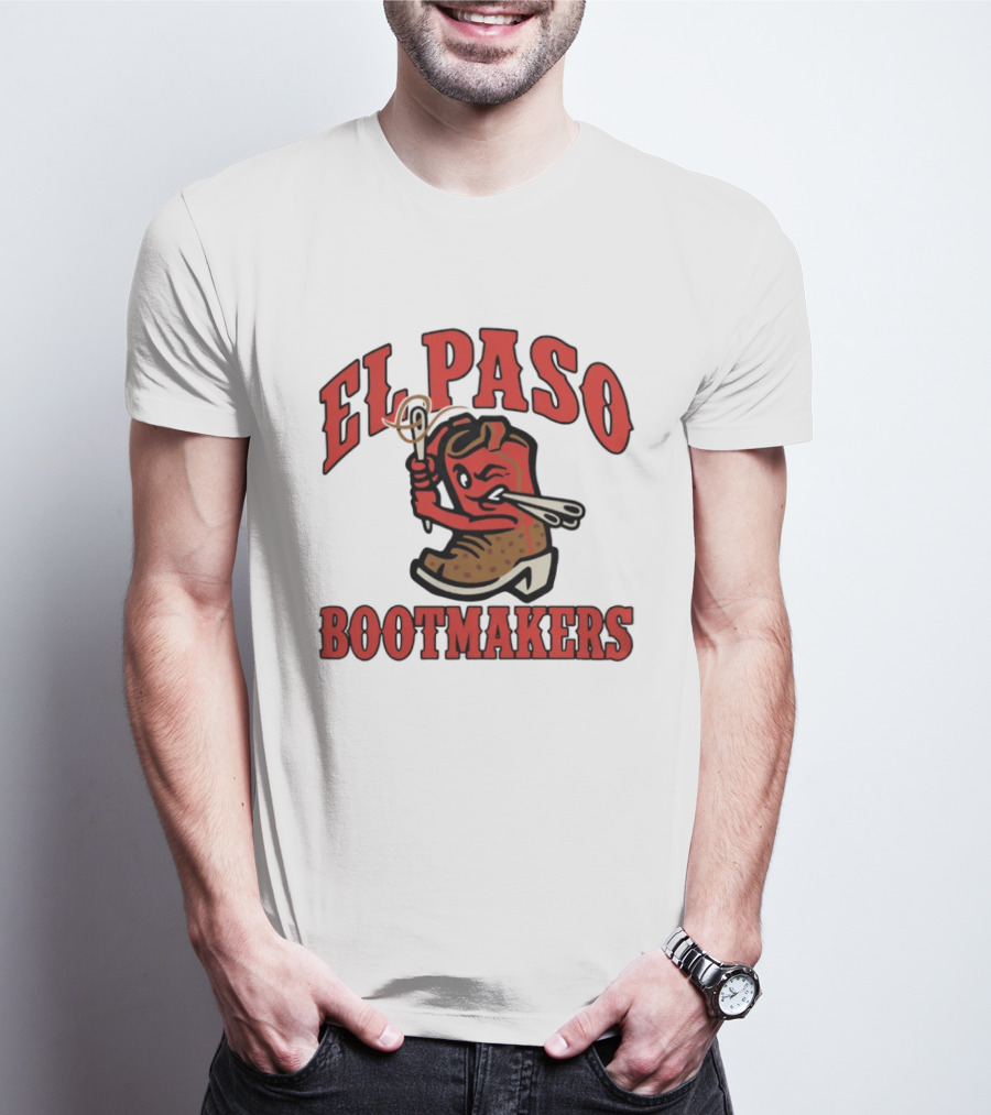 El Paso Bootmakers Winking Cowboy Boot Holding Lasso And Scissors T-Shirt