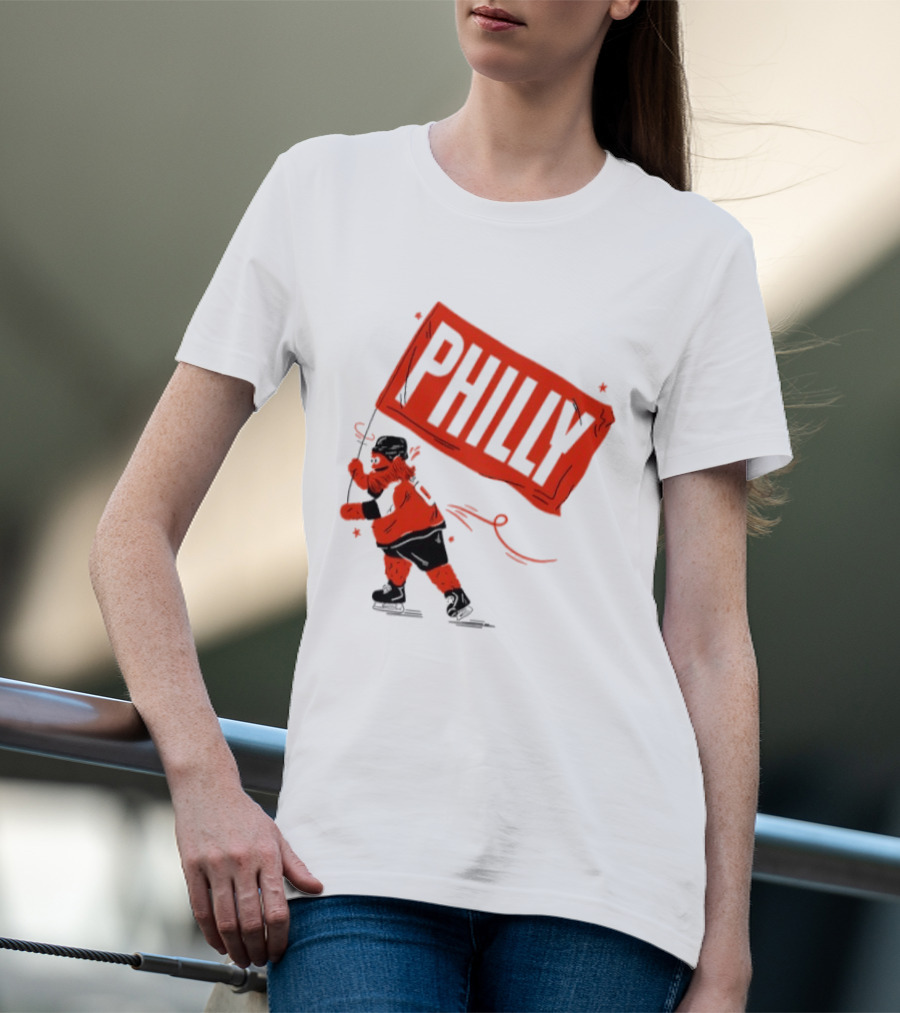 Gritty Philly Flag Philadelphia Flyers Hockey Rally Fan T-Shirt