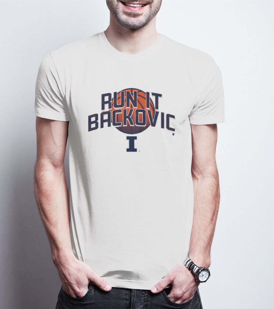Illinois Basketball Run It Backovic Basketball I T-Shirt