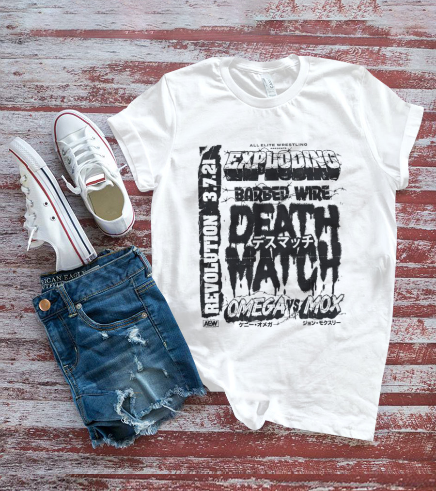 AEW Revolution 3:21 Exploding Barbed Wire Death Match Omega Vs Moxley T-Shirt