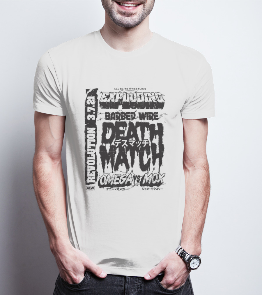 AEW Revolution 3:21 Exploding Barbed Wire Death Match Omega Vs Moxley T-Shirt