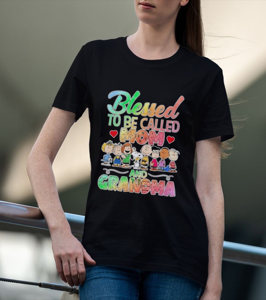 Blessed To Be Called Mom And Grandma Peanuts Characters T-Shirt