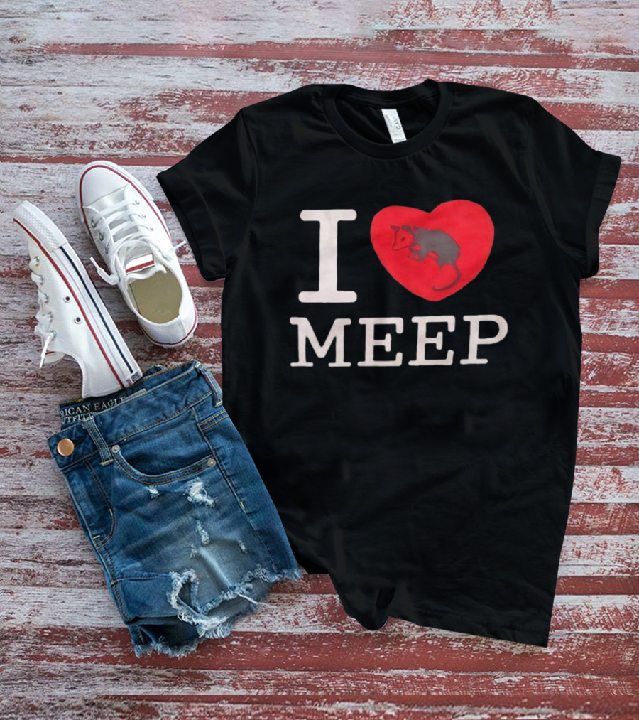 I Love Meep Red Heart Opossum T-Shirt