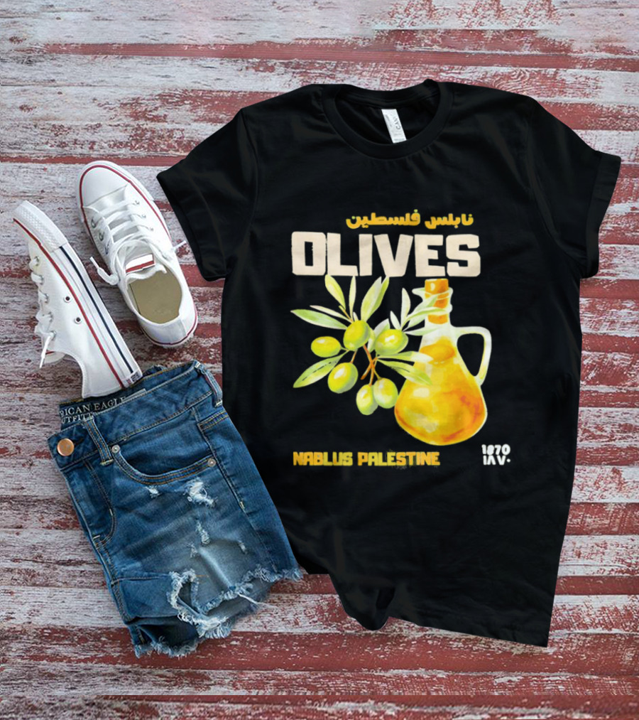Nablus Palestine Olives 1870 Vintage Olive Oil Heritage T-Shirt