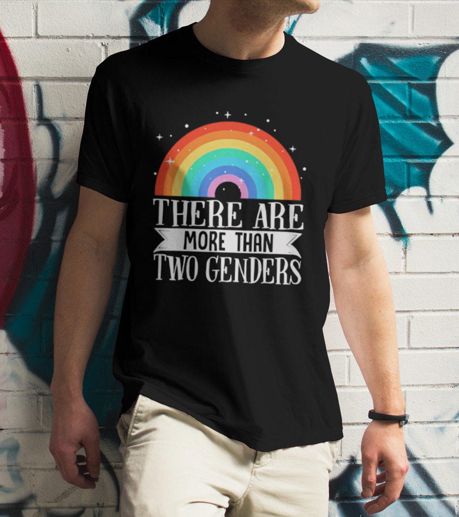 There Are More Than Two Genders Rainbow Pride LGBTQ+ Awareness T-Shirt