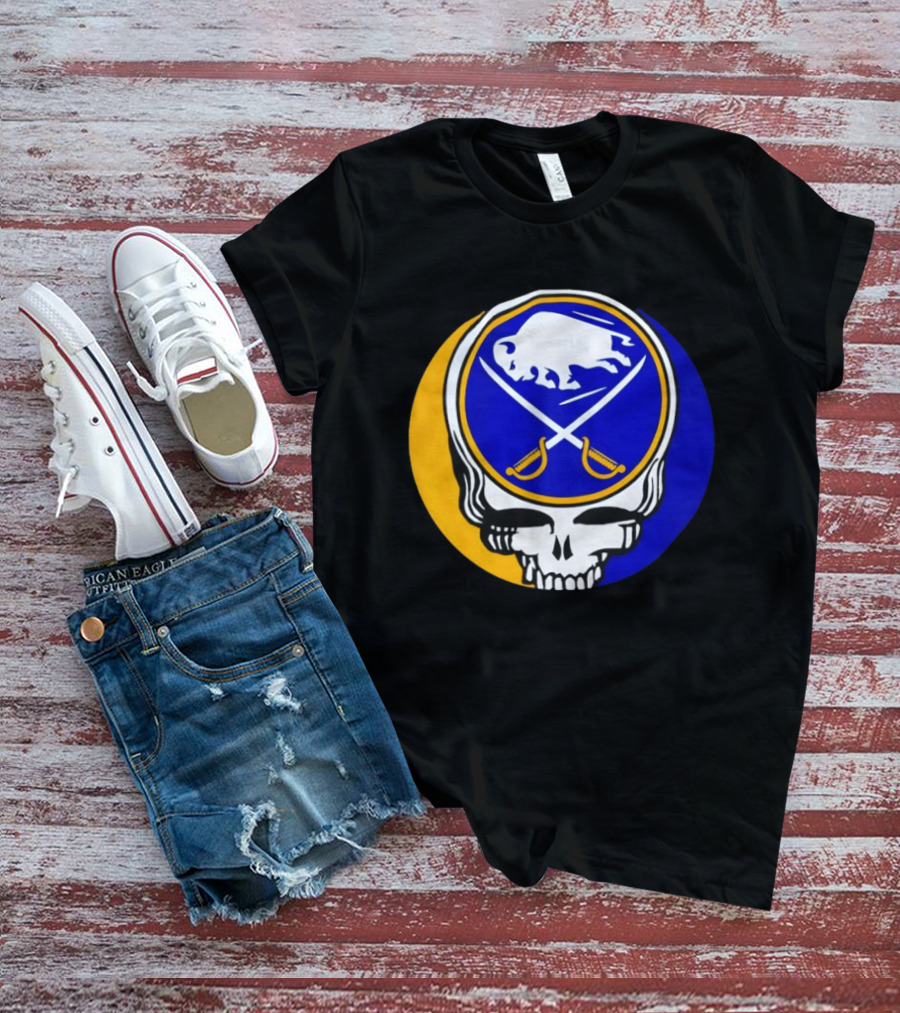 Buffalo Sabres Grateful Dead Steal Your Face Hockey 2026 Collaboration T-Shirt