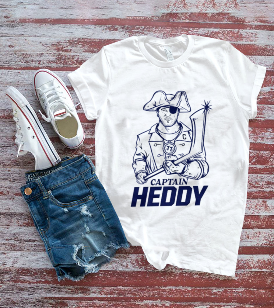 Captain Heddy C Logo Pirate Eye Patch Sword T-Shirt