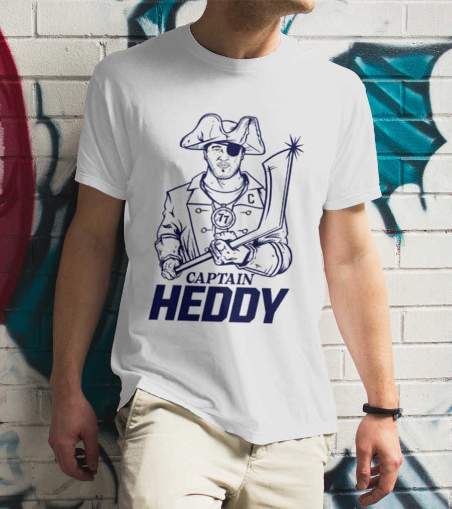 Captain Heddy C Logo Pirate Eye Patch Sword T-Shirt