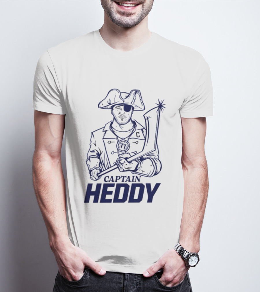 Captain Heddy C Logo Pirate Eye Patch Sword T-Shirt