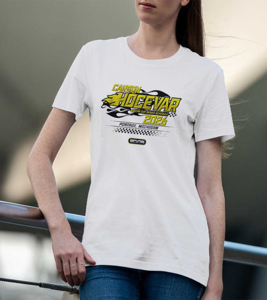 Carson Hocevar Nascar Cup Series Schedule 2026 Portage Michigan Racing 77 T-Shirt