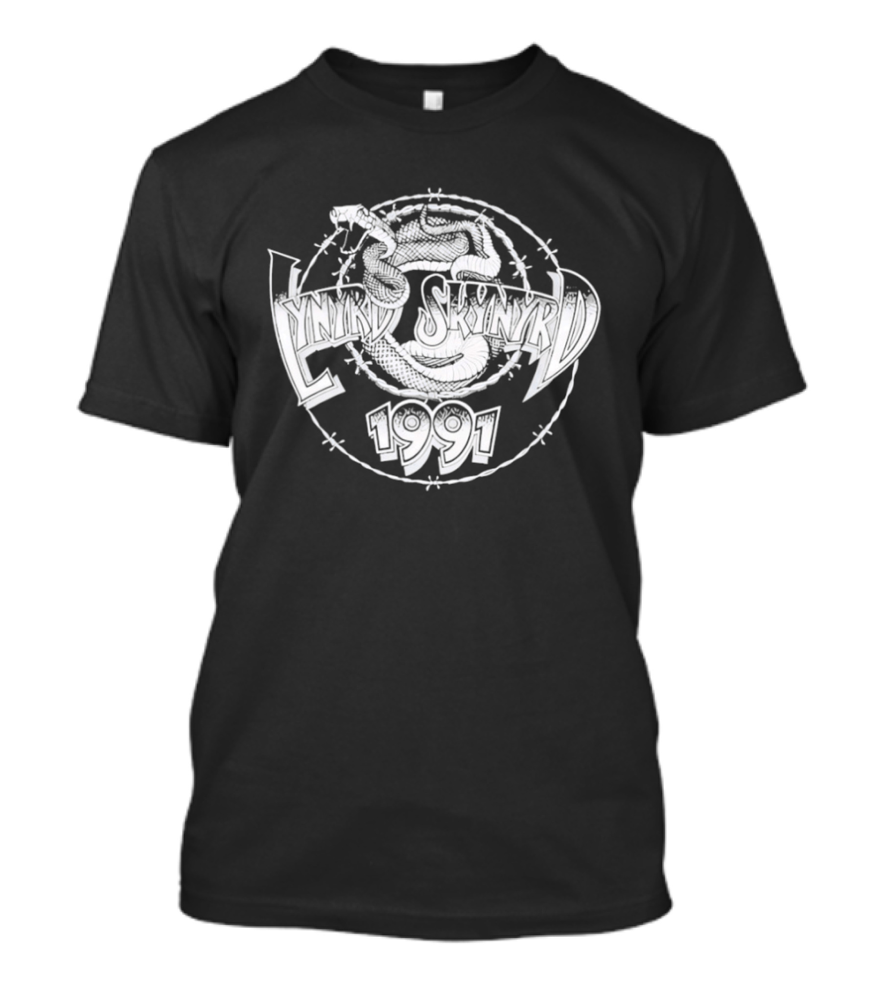 Lynyrd Skynyrd 1991 Barbed Wire Skull And Guns T-Shirt