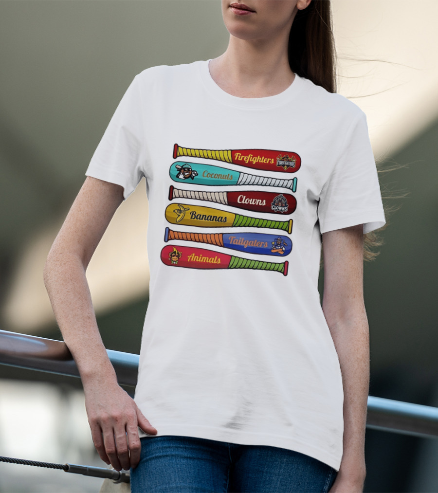 Firefighters Coconuts Clowns Bananas Tailgaters Animals Baseball Bats T-Shirt