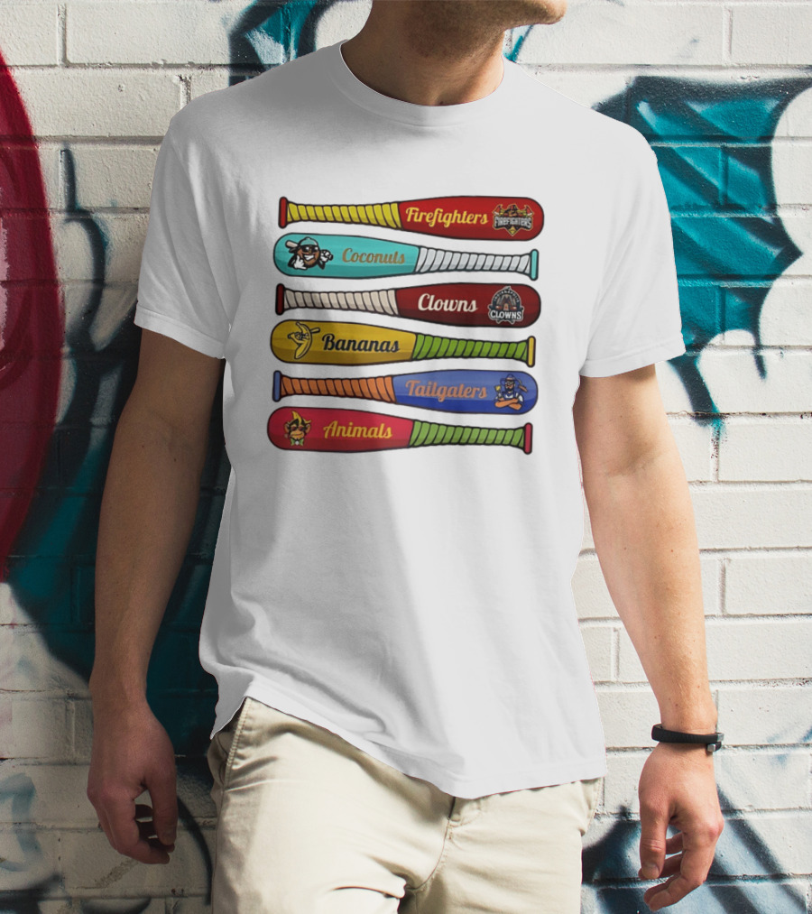 Firefighters Coconuts Clowns Bananas Tailgaters Animals Baseball Bats T-Shirt