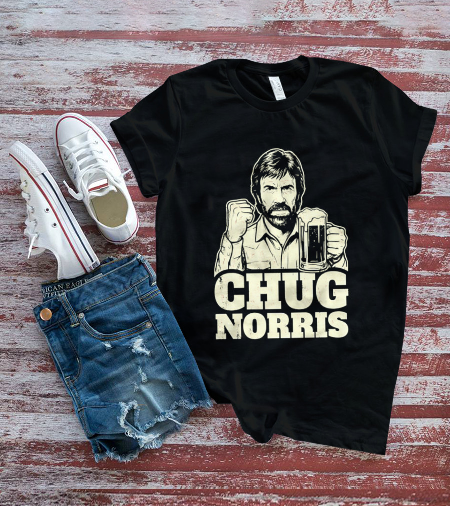 Chug Norris Beer Funny Drinking Joke T-Shirt